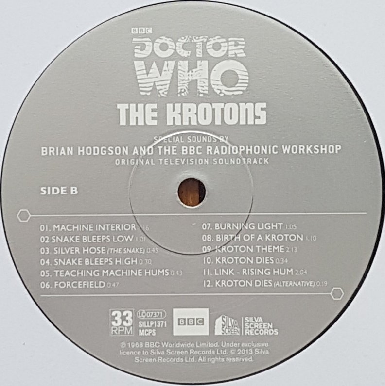 SILLP 1371 Doctor Who - The Krotons Brian Hodgson from the BBC records and Tapes library Label